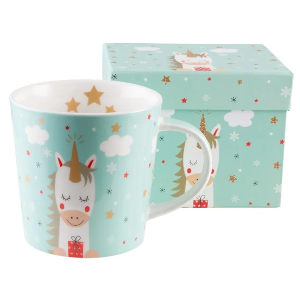 PFIFF Tasse / Becher 'Dreaming Unicorn' in Geschenkbox, hellblau, one